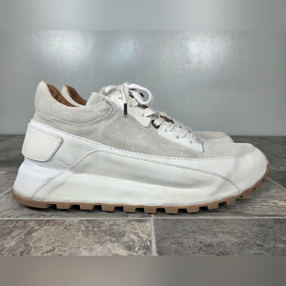 JOHN VARVATOS COLLECTION LES TRAINER SUEDE LEATHER SNEAKERS.